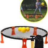 2BEHOME Roundnet set inclusief 3 ballen, ballenpomp en handige meeneemtas - Geschikt voor spikeballlen / roundball