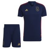 Adidas Ajax Trainingsset 2022-2023 Donkerrood Donkerblauw Goud