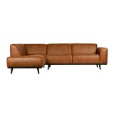 BePureHome Statement Hoekbank Links eco leer cognac