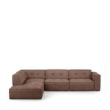 Brandon Modular Corner Sofa Left, scottisch suede, liver