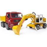 Bruder - MAN TGA construction truck and Liebherr Excavator