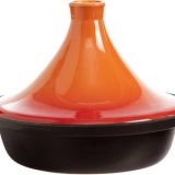 Cosy & Trendy Tajine Zwart / Oranje - Gietijzeren Schaal - Ø25cm - Geschikt voor Inductie