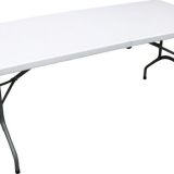 ERRO Campingtafel - Vouwtafel - 180x74x72 cm - Wit - Voor 8 personen