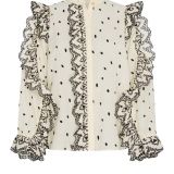Fabienne Chapot semi-transparante geweven blouse Josie met borduursels ecru/ zwart
