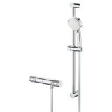 Grohe Grohtherm-1000 Performance renovatieset thermostatisch zonder koppelingen HOH=12cm met glijstang 60cm en hoofddouche 2 standen chroom