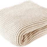 HOOMstyle Stockholm Plaid - Deken - Gebreid - 130 x 170 cm - Off White