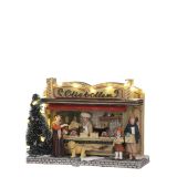 Luville Kerstdorp Miniatuur Oliebollenkraam - L16,5 x B6 x H11,5 cm