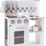 New Classic Toys Houten Speelkeuken Wit - Met Kookplaat die Licht geeft en Kook Geluid maakt