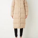 NIKKIE Abby longline puffer jack met afneembare capuchon en knoopdetail