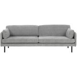 Nuuck Curves 3-zits sofa skyland light grey, zwarte poten