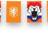Oranje KNVB WK vlaggetjes / slinger 3 meter - Nederland oranje supporters versiering