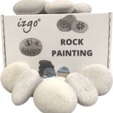 Premium Happy Stones EXTRA LARGE - Wit - 10 stuks XL - Beach Pebbles - ZEER GROTE Ronde en gladde stenen - Schilderen van steentjes - Keien beschilderen 