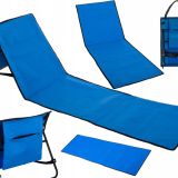 Strandmat – Rugleuning – Strandstoel – Opvouwbaar – Inklapbaar – Draagbaar – Tas – Blauw – Rheme