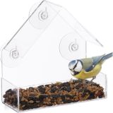 Vogelvoederhuis raam - 3 zuignappen - voederstation vogel - voedersilo voersilo