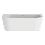 Xenz Charley XS hoekbad rechts 165x75x58 wit. sleuf overloop. waste chroom